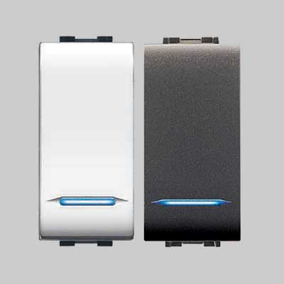 INTERRUTTORE UNIPOLARE ILLUMINABILE 'MYLIFE' 16Ax 250V - Grigio - EC ELETTROCANALI