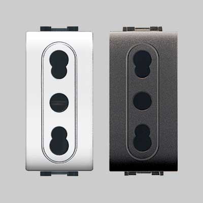 PRESA BIVALENTE 'MYLIFE' 10/16A 250V 2P+T - Grigio - EC ELETTROCANALI