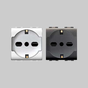 PRESA ITALIANA/TEDESCA 'MYLIFE' 10/16A 250V 2P+T - Grigio - EC ELETTROCANALI