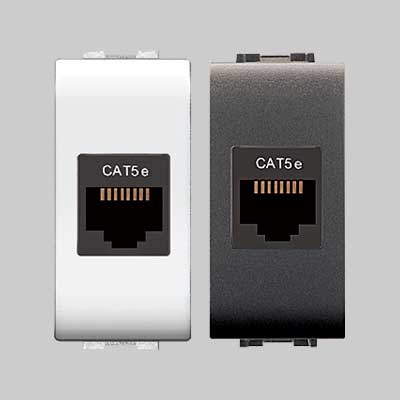 PRESA TELEFONICA 'MYLIFE' RJ45 Cat 5e UTP - Grigio - EC ELETTROCANALI