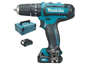 TRAPANO AVVITATORE CON PERCUSSIONE MM.10 10,8V 2AH (HP333DSAJ)  cm.19,3x6,6x21,2h. peso kg.1,1    MAKITA