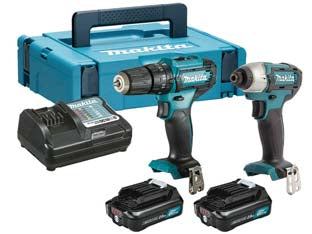 KIT TRAPANO HP333D+TRAPANO TD110D 2 BATT. LITIO 12V 2AH (CLX228AJ)  2 batterie LIION da 2Ah    MAKITA