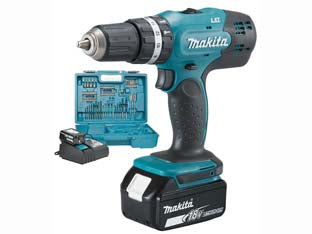 TRAPANO AVVITATORE PERCUSS. 2 VEL. 2 BATT. 18V 3AH (DHP453RFX4)    MAKITA