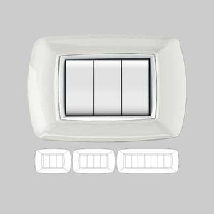 PLACCA COPRINTERRUTTORE BIANCA 'MYLIFE' 3 Moduli - EC ELETTROCANALI