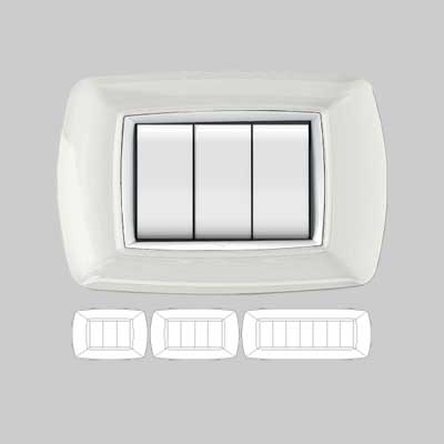 PLACCA COPRINTERRUTTORE BIANCA 'MYLIFE' 3 Moduli - EC ELETTROCANALI