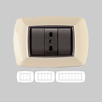 PLACCA COPRINTERRUTTORE AVORIO 'MYLIFE' 2 moduli - EC ELETTROCANALI