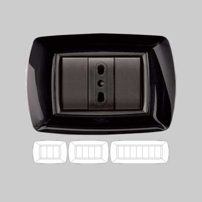 PLACCA COPRINTERRUTTORE NERA 'MYLIFE' 4 Moduli - EC ELETTROCANALI