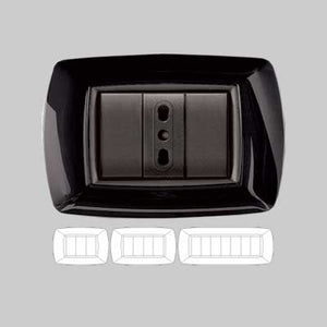 PLACCA COPRINTERRUTTORE NERA 'MYLIFE' 4 Moduli - EC ELETTROCANALI