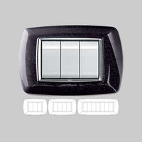 PLACCA COPRINTERRUTTORE NERA GLITTER 'MYLIFE' 7 Moduli - EC ELETTROCANALI