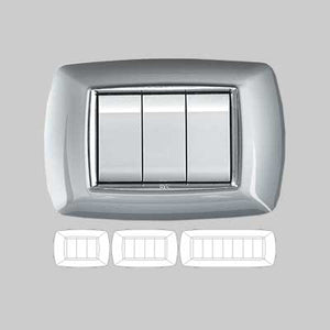 PLACCA COPRINTERRUTTORE IN ALLUMINIO CHIARO 'MYLIFE' 7 moduli - EC ELETTROCANALI