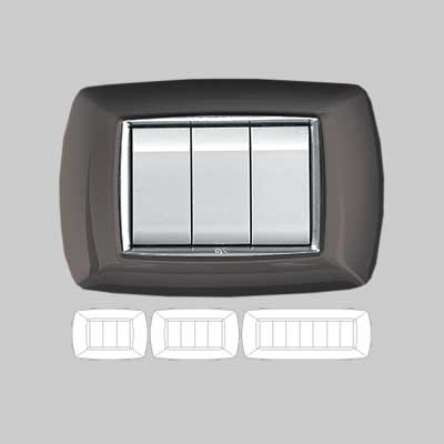 PLACCA COPRINTERRUTTORE IN ALLUMINIO NOTTE 'MYLIFE' 7 moduli - EC ELETTROCANALI