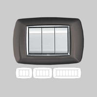 PLACCA COPRINTERRUTTORE IN ALLUMINIO NOTTE 'MYLIFE' 7 moduli - EC ELETTROCANALI