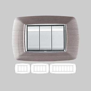 PLACCA COPRINTERRUTTORE IN ACCIAIO SATINATO 'MYLIFE' 4 moduli - EC ELETTROCANALI