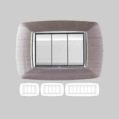 PLACCA COPRINTERRUTTORE IN ACCIAIO SATINATO 'MYLIFE' 7 moduli - EC ELETTROCANALI