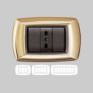 PLACCA COPRINTERRUTTORE ORO 'MYLIFE' 3 moduli - EC ELETTROCANALI