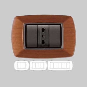 PLACCA COPRINTERRUTTORE LEGNO CHIARO 'MYLIFE' 7 moduli - EC ELETTROCANALI