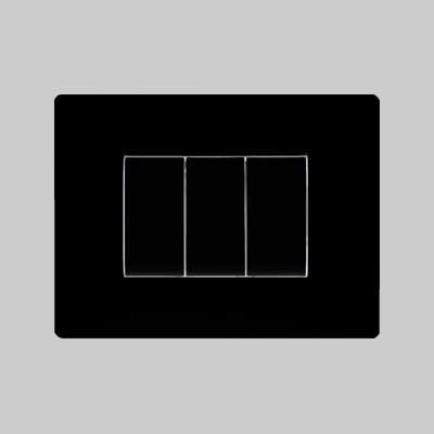 PLACCA COPRINTERRUTTORE NERA 'MYLIFE Q' 3 posti - EC ELETTROCANALI