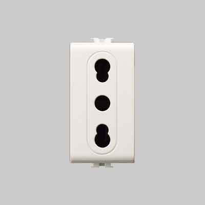 PRESA BIVALENTE 'EASY' 10/16A 250V 2P+T - Bianco - EC ELETTROCANALI