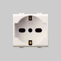 PRESA ITALIANA/TEDESCA 'EASY' 10/16A 250V 2P+T - Bianco - EC ELETTROCANALI