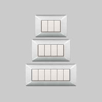 PLACCA COPRINTERRUTTORE IN ALLUMINIO CHIARO 'EASY' 4 Posti - EC ELETTROCANALI