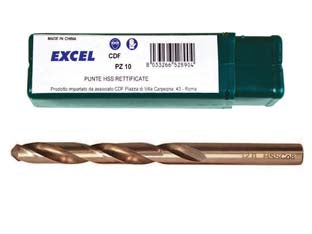 PUNTE HSS RETTIFICATE COBALTO- - ø mm.1,75 - 10 pezzi EXCEL