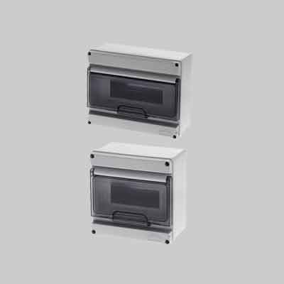 CENTRALINO DA PARETE C/PORTELLO IP65 4 Mod. 154x114x85 mm - Grigio