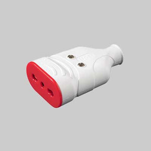 PRESA MOBILE ANTISCHIACCIAMENTO IN GOMMA ROSI 10/16A 2P+T - Col. Bianca - ROSI