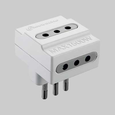 ADATTATORE TRIPLO 10A 2P+T - presa 10A 2P+T - ELECTRALINE