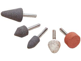 MOLETTE ABRASIVE IN CERAMICA- in set da 5 pz. assortite, con codolo ø mm.6 - 1 blister