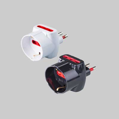 ADATTATORE TRIPLO SCHUKO/BIVALENTE 16A ROSI 2P+T - prese 10/16A 2P+T, Col. Bianco - ROSI