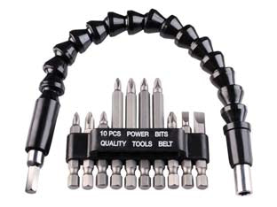 SET BIT PER AVVITARE CON ALBERINO FLESSIBILE MM.300 PZ.11 - 2 blister EINHELL