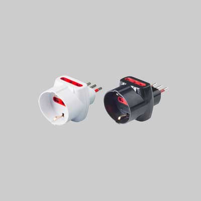 ADATTATORE TRIPLO CON PROTEZIONE SCHUKO/BIVALENTE 10A ROSI 2P+T - prese 10/16A 2P+T, Col. Bianco - ROSI