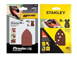 SET 5 FOGLI ABRASIVI CON VELCRO PER MOUSE- - grana 120 (STA31009) - 1 blister STANLEY