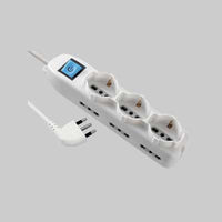 MULTIPRESA POLIVALENTE CON INTERRUTTORE 2+4 posti - ELECTRALINE