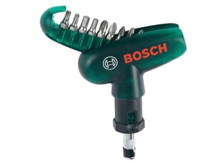 SET INSERTI CON 9 BIT E CACCIAVITE A CRICCHETTO    BOSCH