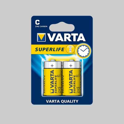 PILE 'SUPERLIFE' 1/2 TORCIA Blister 2 Pezzi - 12 confezioni- VARTA