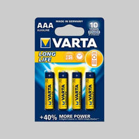 PILE 'LONGLIFE' MINISTILO Blister 4 Pezzi - 10 confezioni- VARTA