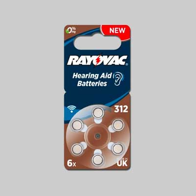 PILA PER ACUSTICA 'RAYOVAC 312' Blister 6 Pezzi - 10 confezioni