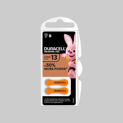 PILA PER APPARECCHI ACUSTICI 'EASY TAB 13' Blister 6 pezzi - Col. Arancio - 10 confezioni- DURACELL
