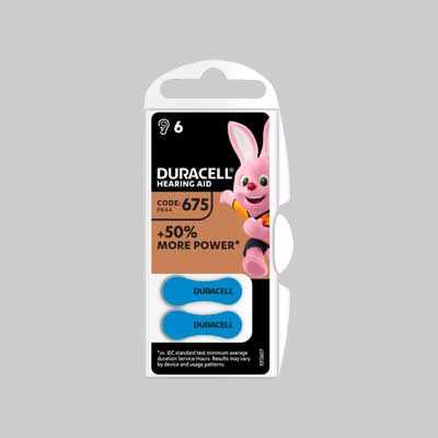 PILA PER APPARECCHI ACUSTICI 'EASY TAB 675' Blister 6 pezzi - Col. Blu - 10 confezioni- DURACELL