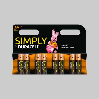 PILE 'SIMPLY' STILO SERIE 8 Blister 8 Pezzi - 12 pezzi- DURACELL