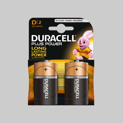 PILE 'PLUS POWER' TORCIA Blister 2 Pezzi - 10 pezzi- DURACELL