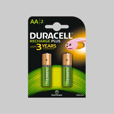 PILE RICARICABILI 'VALUE' STILO 1300 mAh - Blister 2 Pezzi - DURACELL