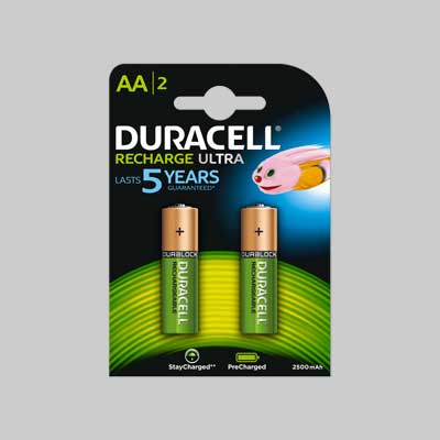 PILE RICARIBILI 'DURALOCK' STILO 2400 mAh - Blister 2 Pezzi - DURACELL