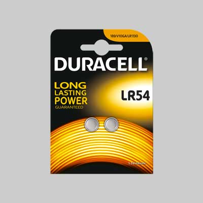 PILE PER L'ELETTRONICA 'LR54' Blister 2 Pezzi - 10 pezzi- DURACELL