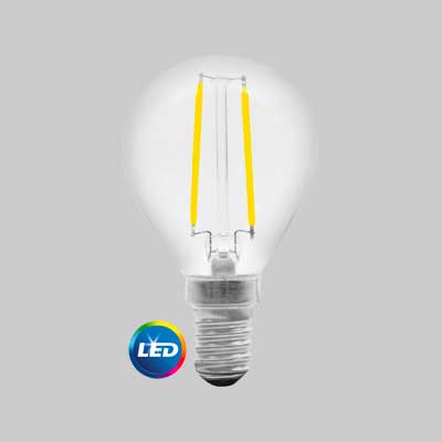 LAMPADA LED A FILAMENTO MOD.'SFERA' E14 4W - 400Lm - 2700K
