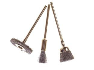 MINISPAZZOLE CON FILI ACCIAIO ASSORTITE PER TRAPANO- - codolo mm.3 in blister da pz.3 PG 476.00 - 2 blister PG