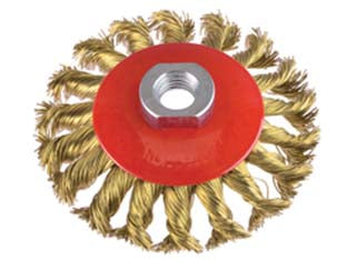 SPAZZOLA CIRCOLARE CONICA FILI IN ACCIAIO A MAZZETTI RITORTI- - ø mm.120 PG 468.35 - 1 blister PG