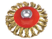 SPAZZOLA CIRCOLARE CONICA FILI IN ACCIAIO A MAZZETTI RITORTI- - ø mm.120 PG 468.35 - 1 blister PG