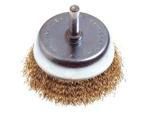 SPAZZOLA A TAZZA FILI ACCIAIO PER TRAPANO- - ø mm.85 codolo mm.6 PG 485.20 - 2 blister PG